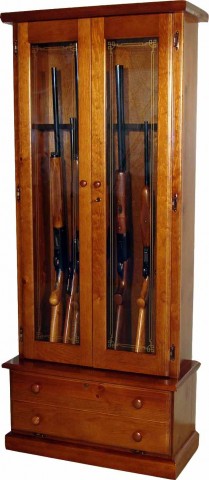 #1119 Solid Pine 12-Gun Cabinet 